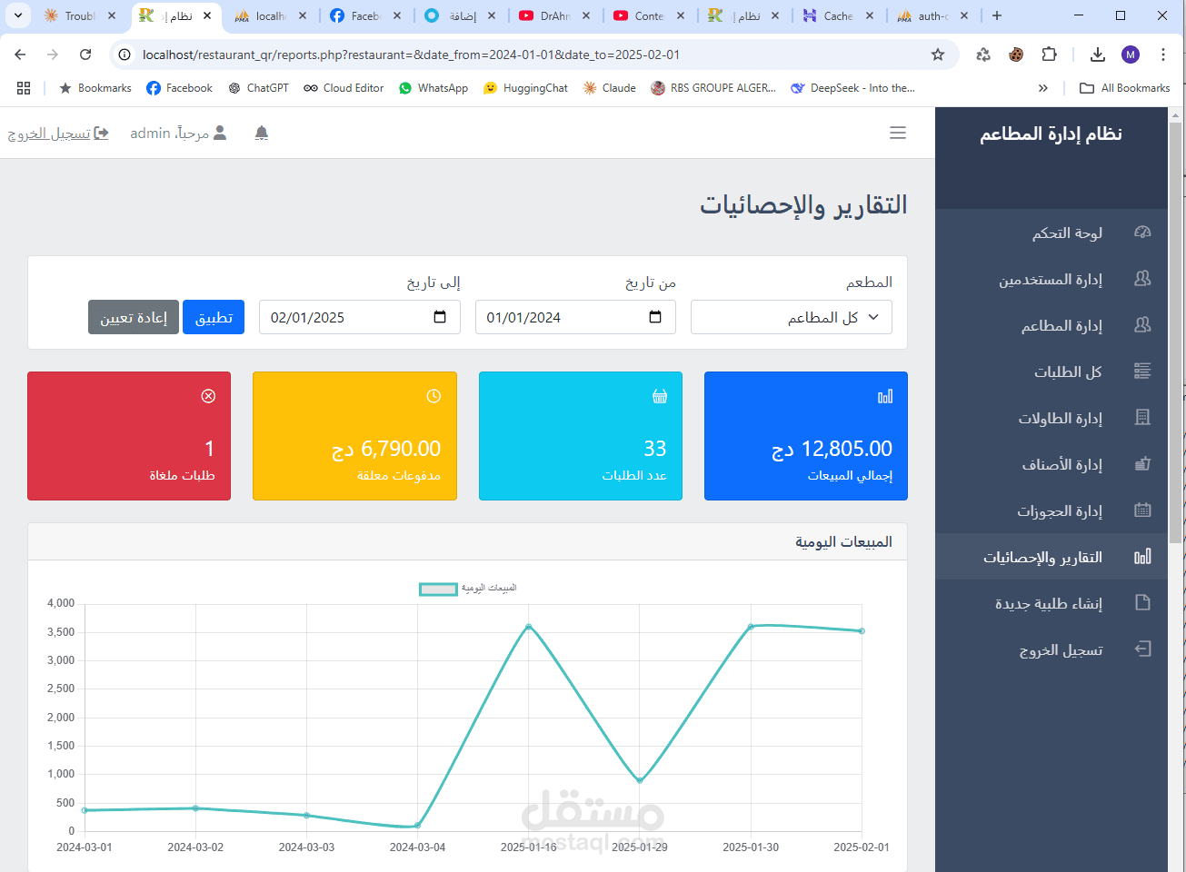 نظام إدارة المطاعم الذكي